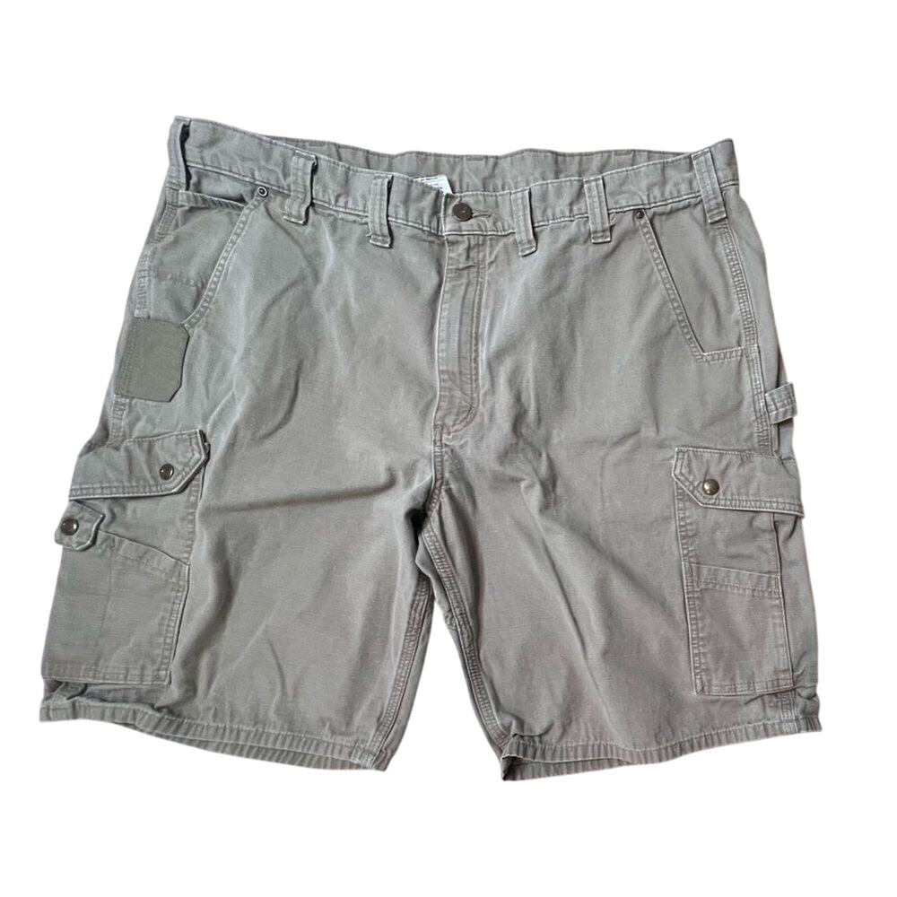Carhartt B357 Big & Tall Grey Relaxed Fit Ripstop Cargo Work Shorts 44 Canvas